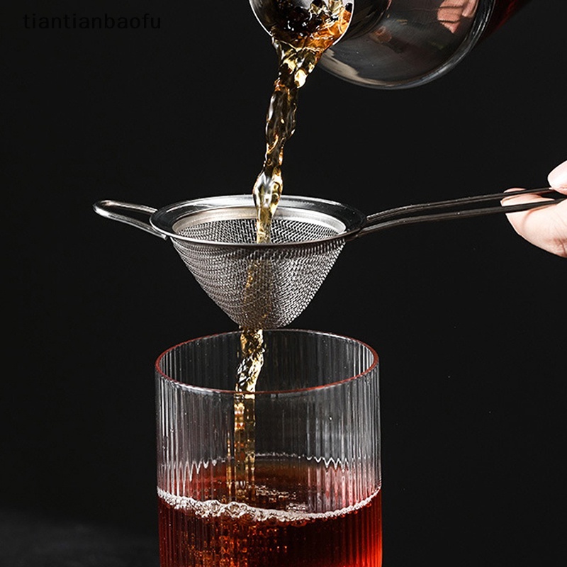 [tiantianbaofu] Saringan Kerucut Stainless Steel Jaring Halus Cocktail Bar Strainer Cone Strainer Butik