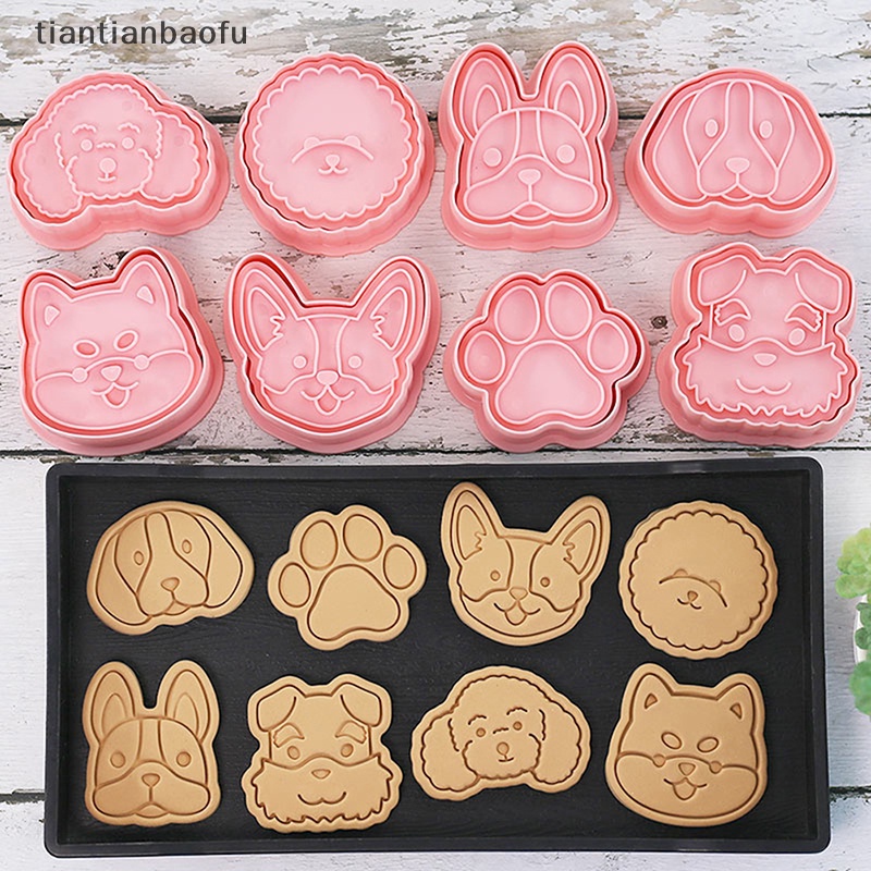 [tiantianbaofu] 8 Pcs Cetakan Biskuit Cookie Cutters Stamp Press Fondant Gula Craft Baking Tools Butik