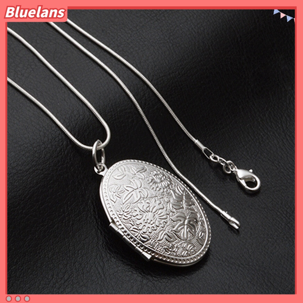 [BLS] Unisex Fashion Perak Berlapis Paduan Ukir Liontin Liontin Rantai Kalung Perhiasan