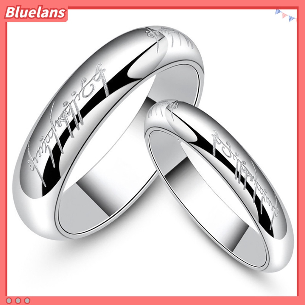 [BLS] Cincin Kawin Motif Huruf Hias Bahan Titanium Steel Pria Dan Wanita Band Finger Ring Untuk Pesta