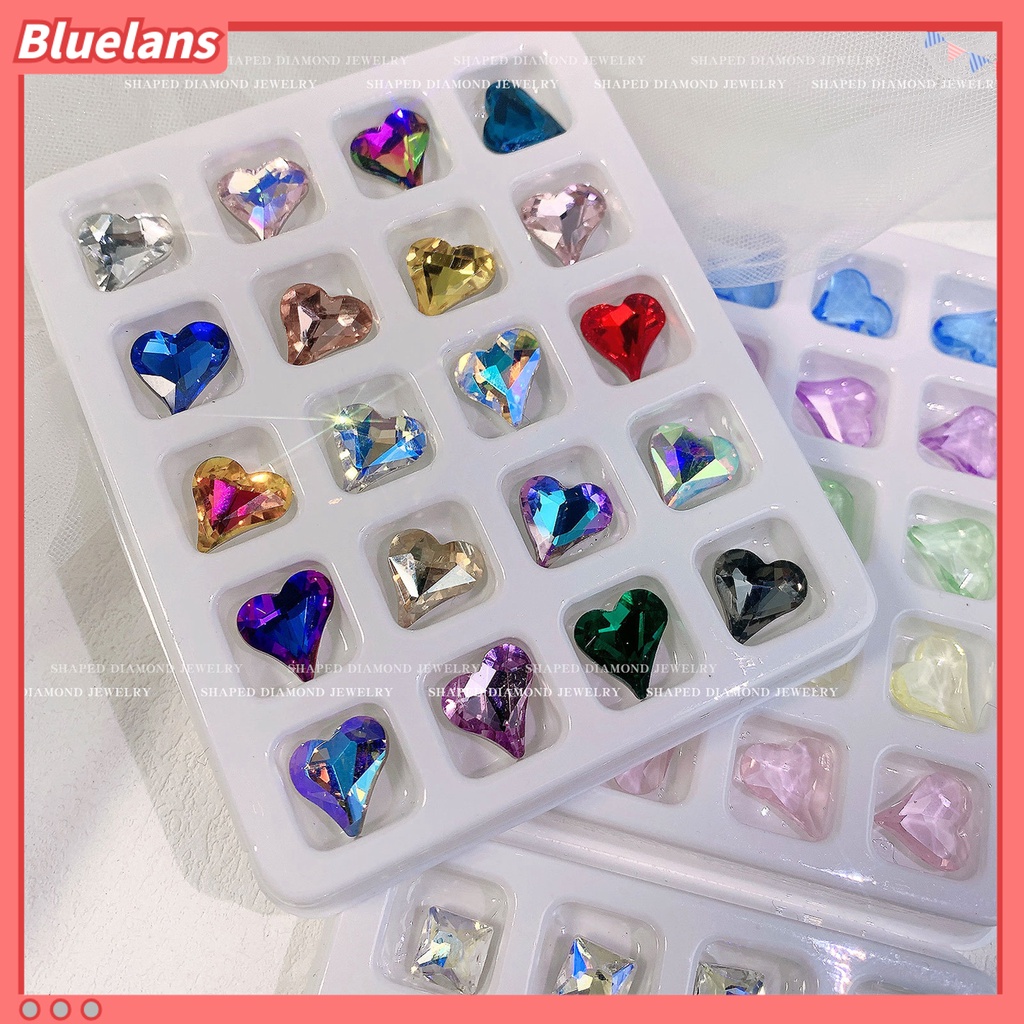 [BLM] 20pcs Ornamen Kuku Bentuk Indah Tahan Luntur Plastik 3D Cinta Hati Kuku Dekorasi Nail Art Gadget Aksesoris Kecantikan