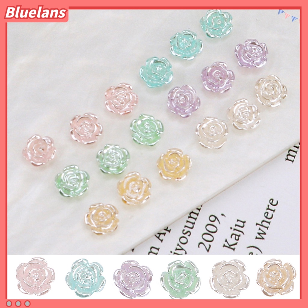 [BLM] 50pcs Manicure Dekorasi Indah DIY Ringan Multicolor Camellia Hiasan Kuku Untuk Wanita