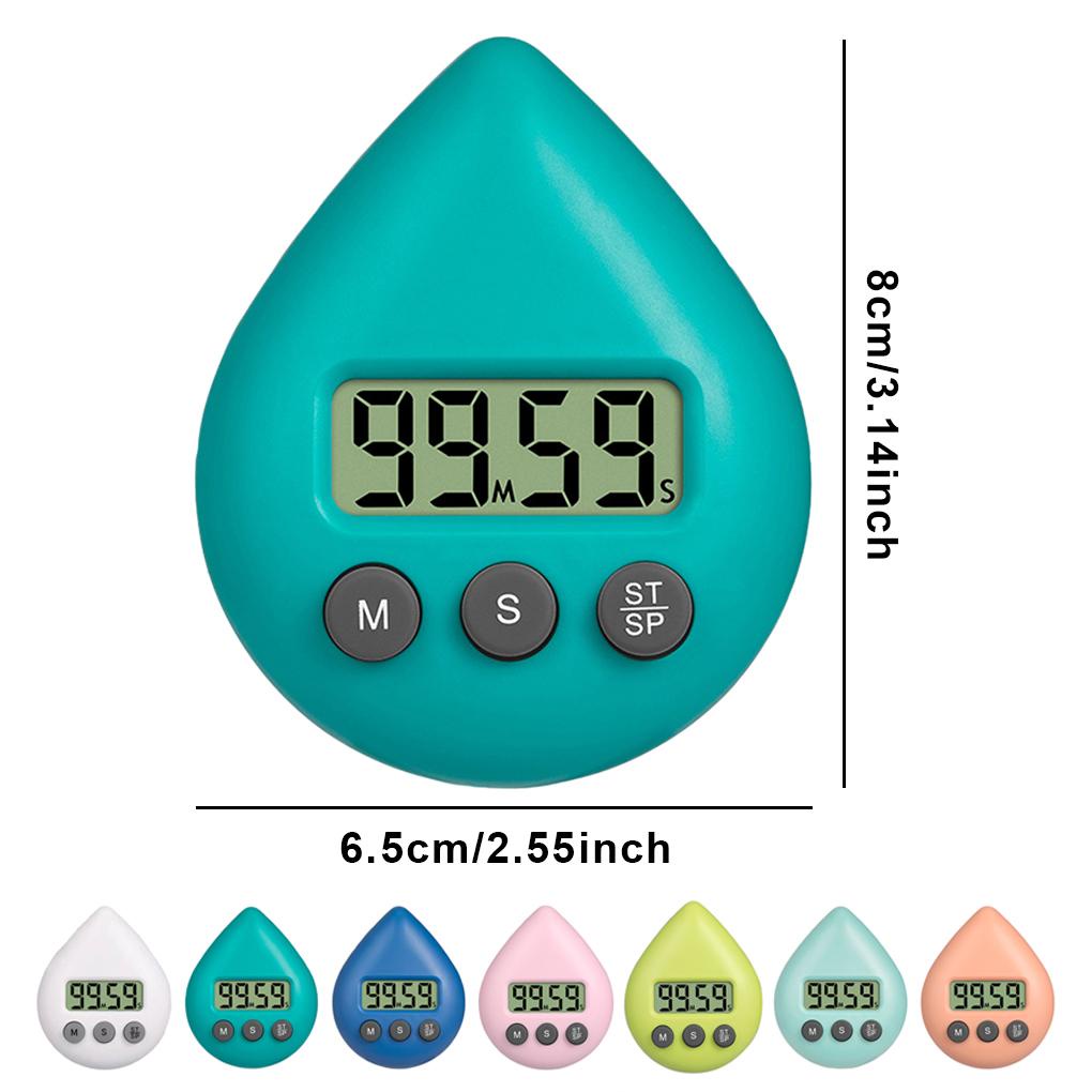 Water Drop Electronic Sucker Digital Timer Belajar Stopwatch Display Alarm Clock Shower Shop Perangkat Pengingat Rumah Hadiah