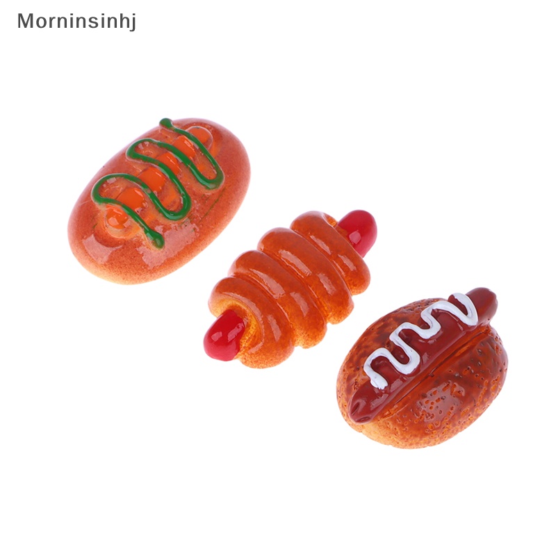 Mornin 10Pcs Hand-ed Resin Imitasi Mini Pizza Hamburger Datar Kembali Miniatur Pola Aplikasi DIY Scrapbook Craft Dekorasi id