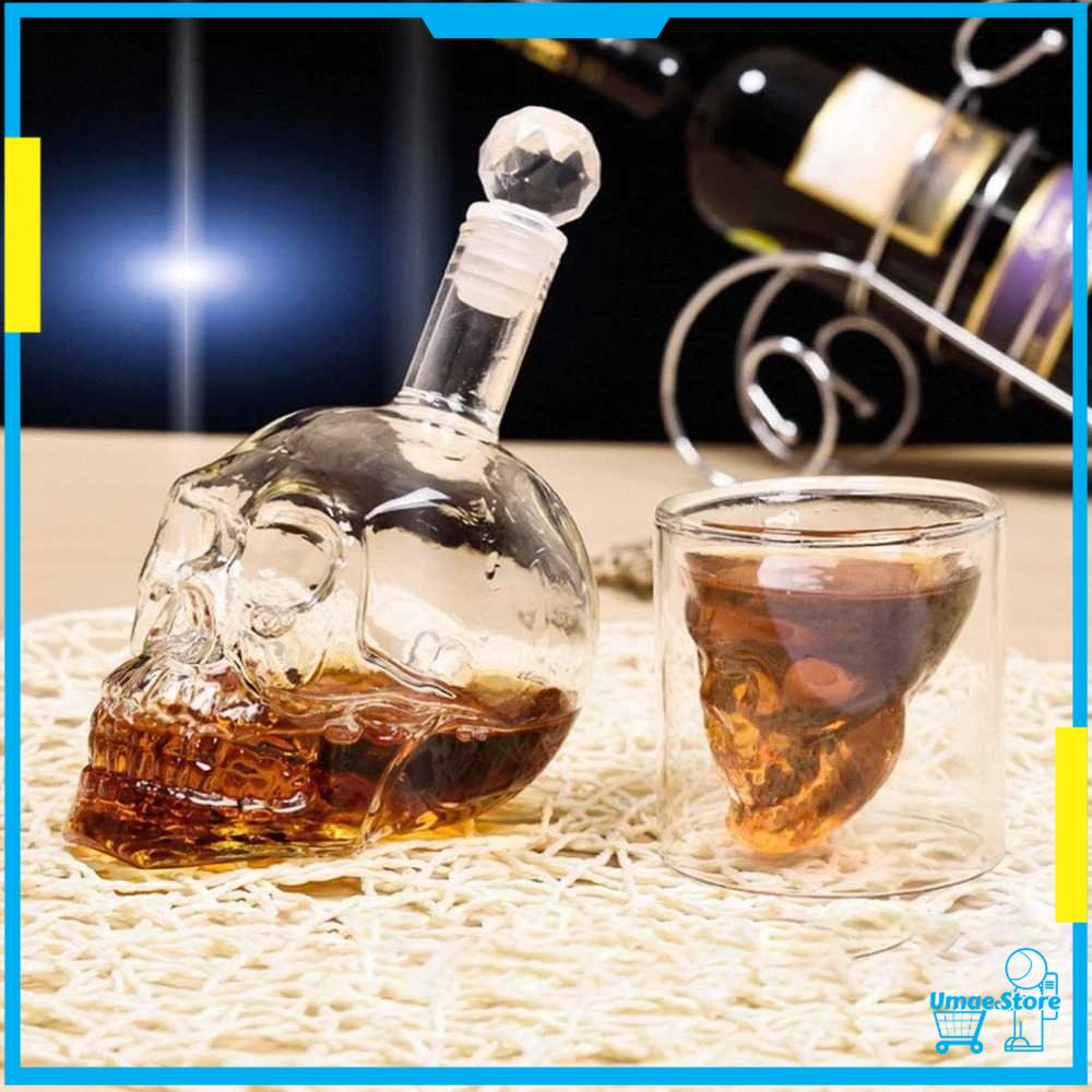 OUTAD Botol Kaca Tengkorak Crystal Skull Vodka Bottle 750ml - BKT750 [100% ORIGINAL]