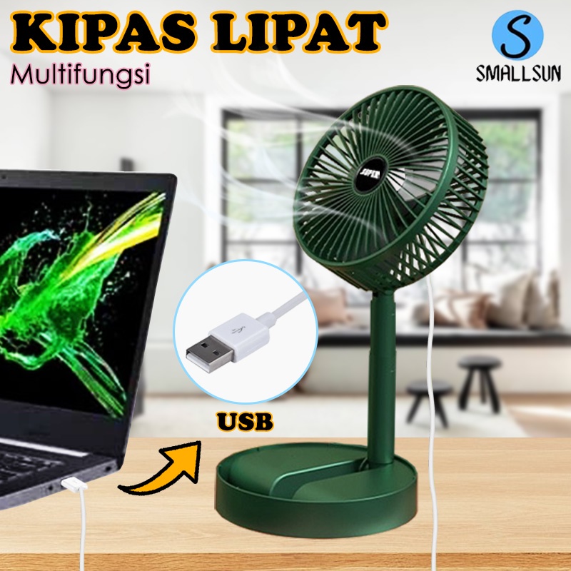 (SS) Kipas Angin Lipat Multifungsi Kipas Angin Mini Fan Portable Putar 180 buat kantoran