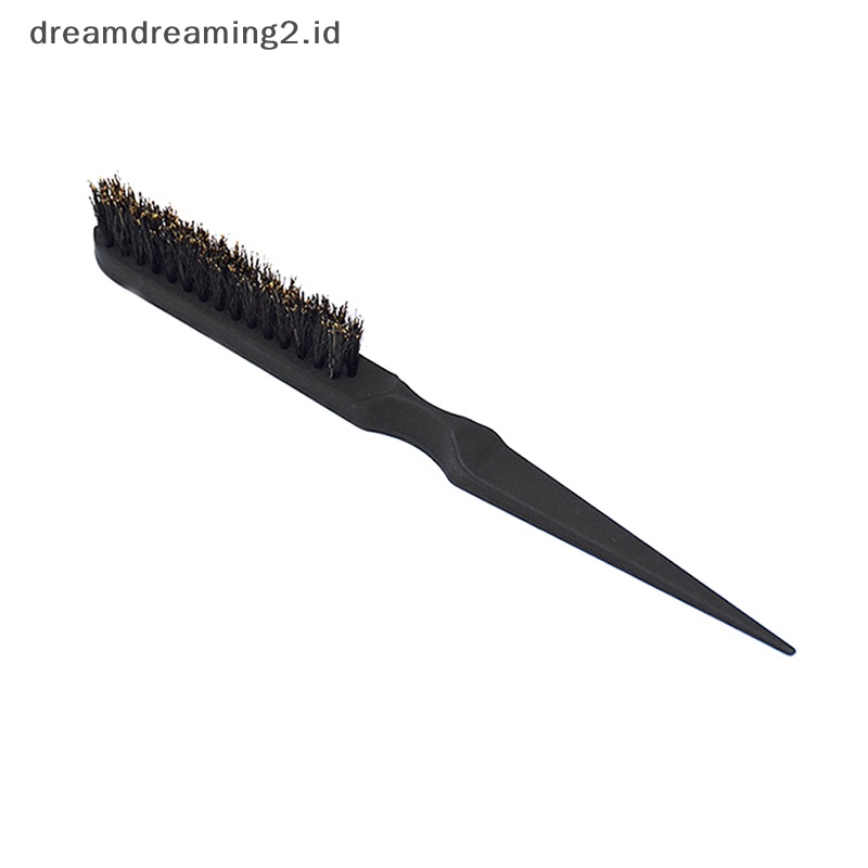 (drea) Sikat Rambut Sisir Garis Ramping Wanita Salon Punggung Babi Hutan Bulu Hairdressing //