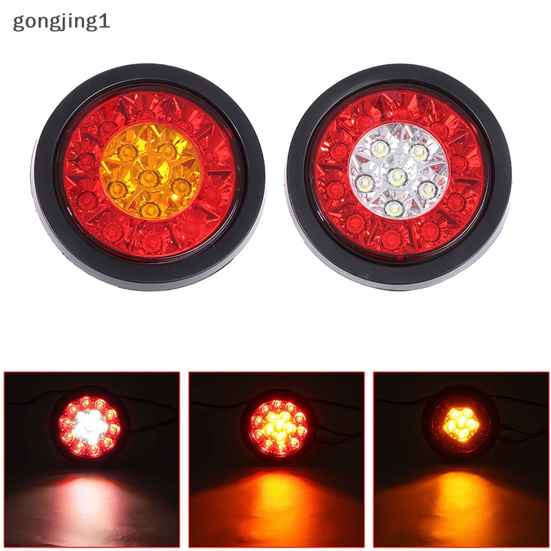 Ggg 4&quot; Bulat Merah/Amber 16-LED Truk Trailer Rem Stop Sein Lampu Ekor  Id