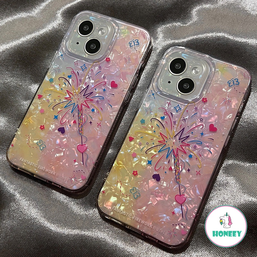 Deluxe Shell Pattern Kembang Api Warna-Warni Casing Ponsel Untuk iPhone 14 Pro Max13 12 11 Pro Max Shockproof Soft Phone Cover