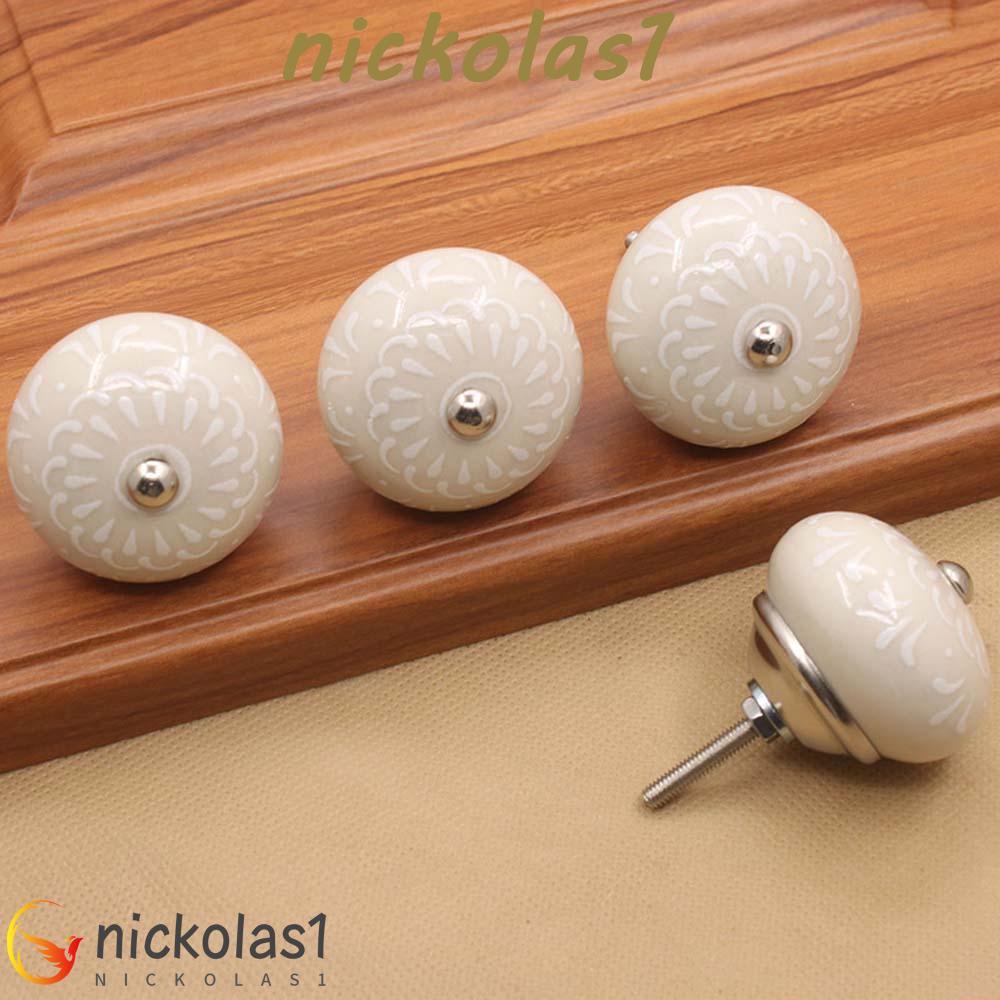 Nickolas1 Knob Kabinet 1pcs Keramik Eropa Dresser Cabinet Lemari Dengan Sekrup Bentuk Labu Pull Handle