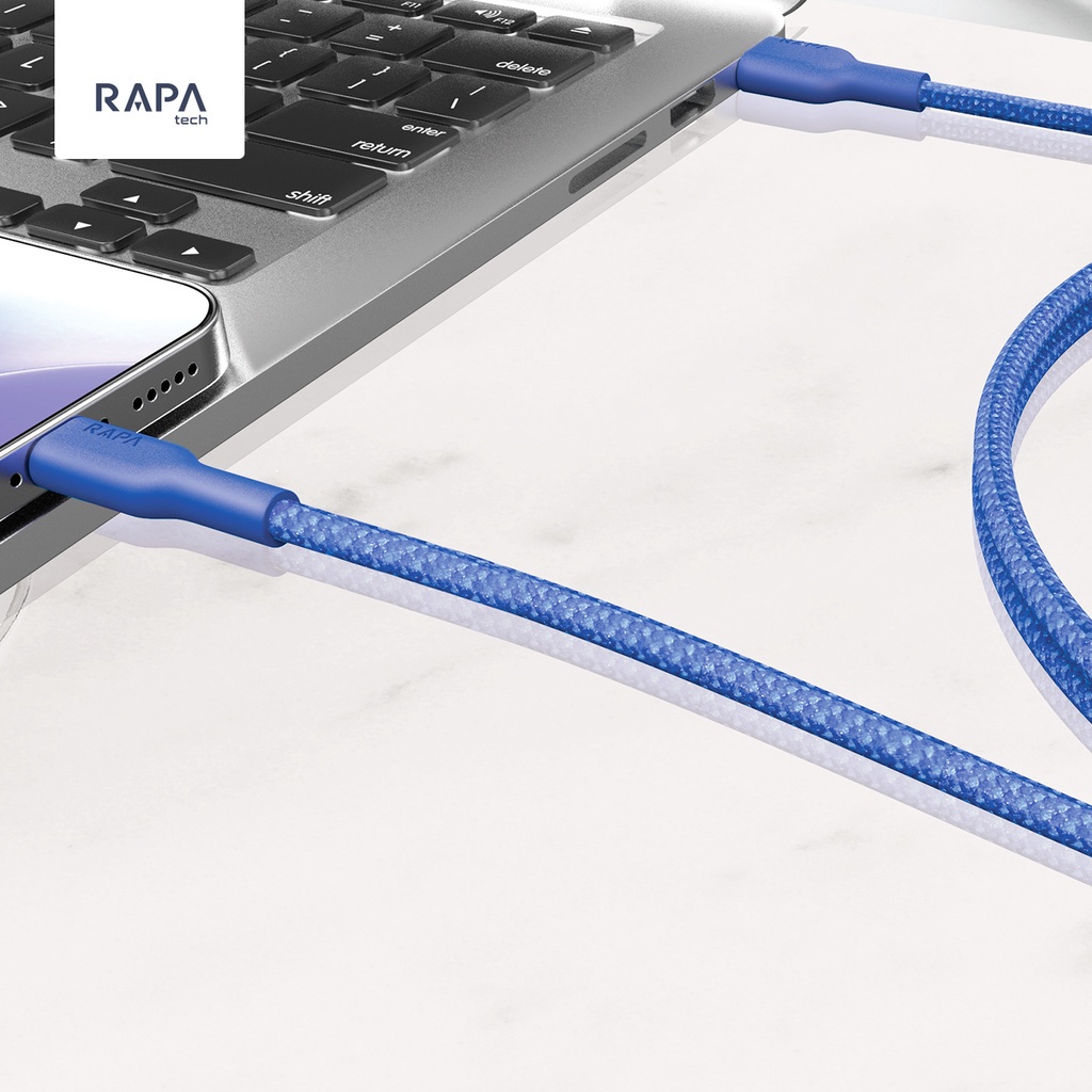 Original RAPAtech Cable Data Usb Lightning Fast Charging 2.4A 100 cm For iPhone 6/7/8/6+/7+/8+/X/XR/XS MAX/11 12 13 14 PRO MAX/ DC2022 original bergaransi