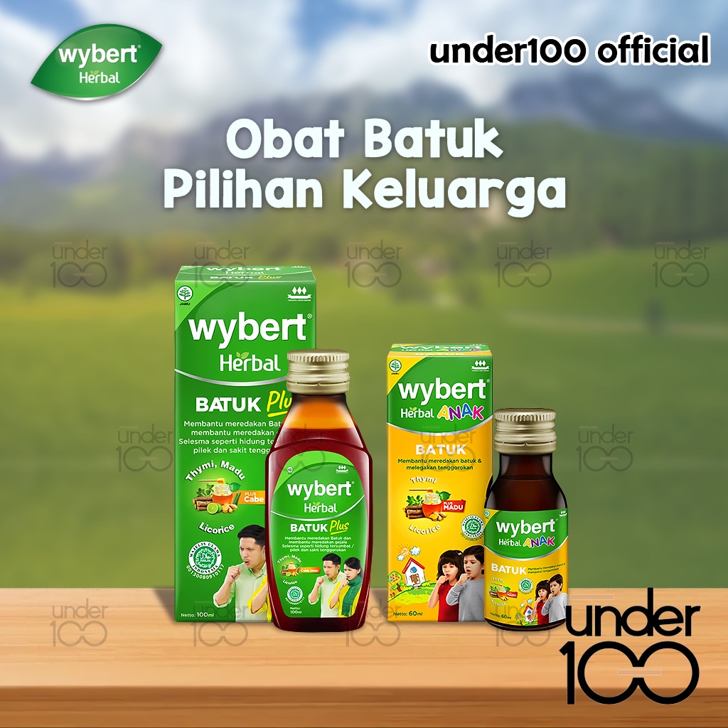 ❤ Under100 ❤ Wybert Herbal Batuk Plus 100ml | Herbal Batuk Anak Sirup 60ml | HALAL BPOM