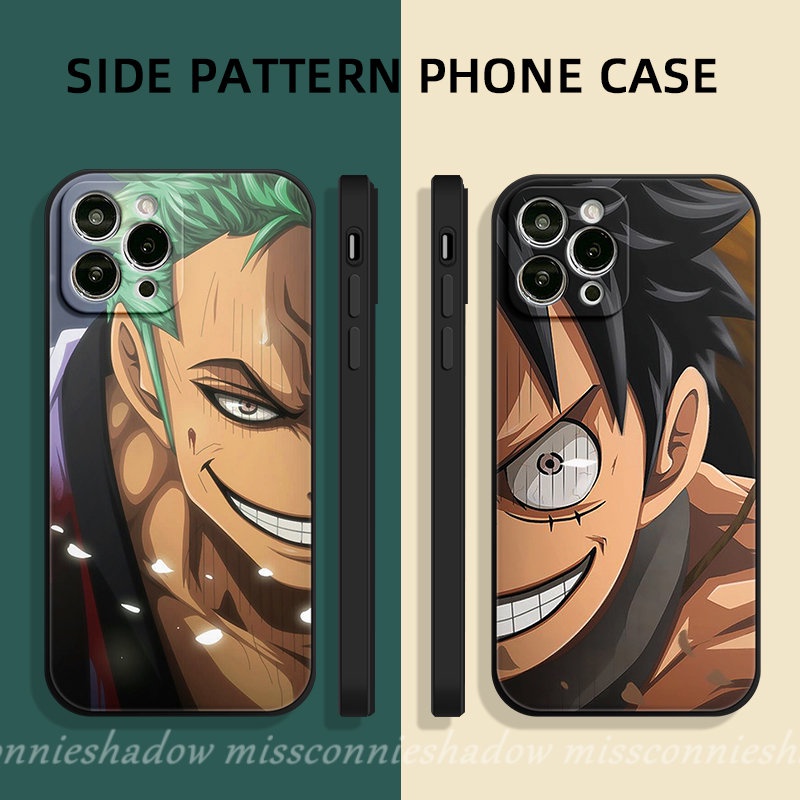 Zoro Keren One Piece Untuk Redmi Note12 11s 11 10 9 10s 8 Pro Plus Poco F4 M4 M3 M5 Pro X3 F3 Pro M3 MI 11 10 Lite 10T 10 A1 9T 12C 9A 9 9C NFC Lurus Sarung Tangan Edge Cover Smile Luffy Case