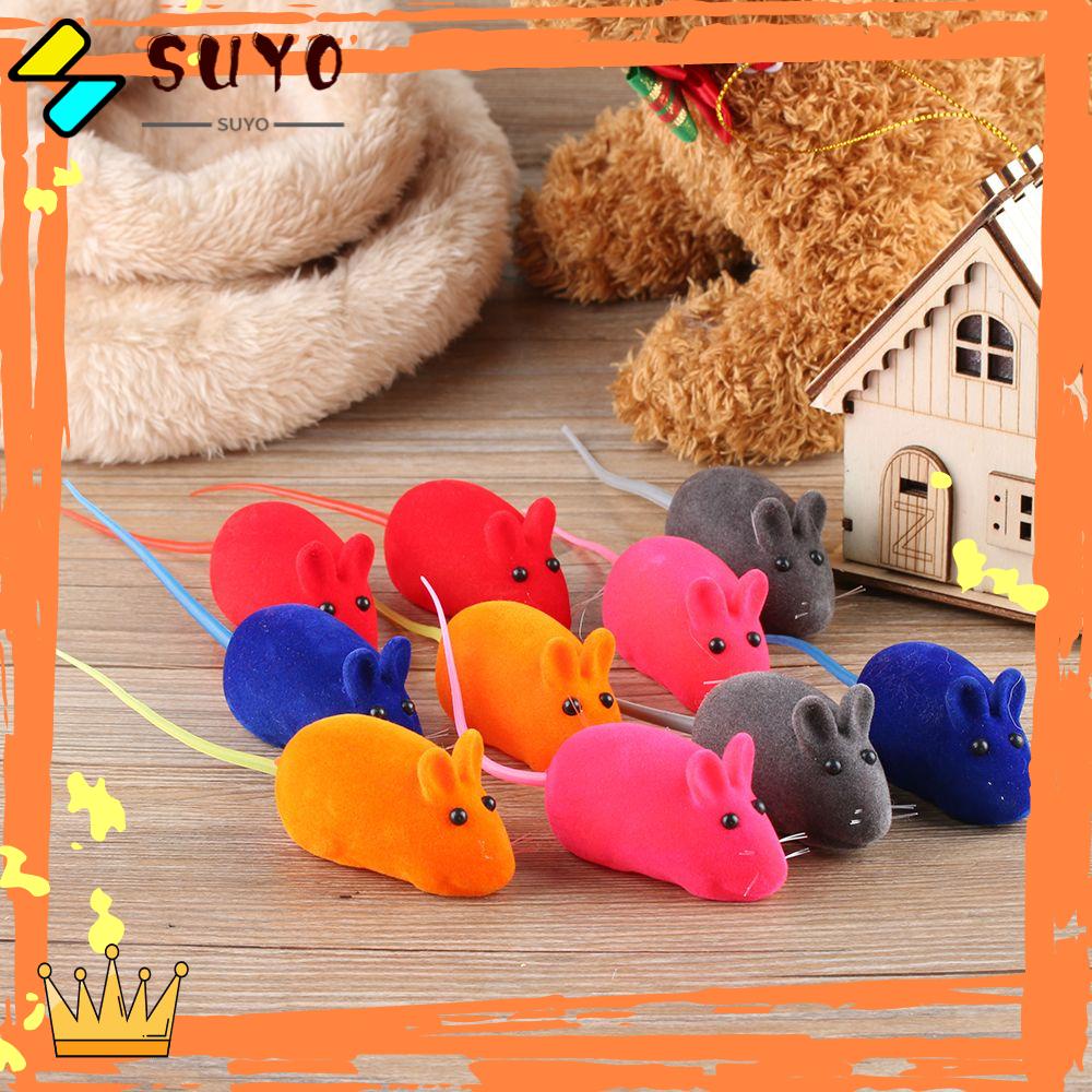 Suyo 5PCS Tikus Palsu Lucu Warna Random Suara Mencicit Kebisingan