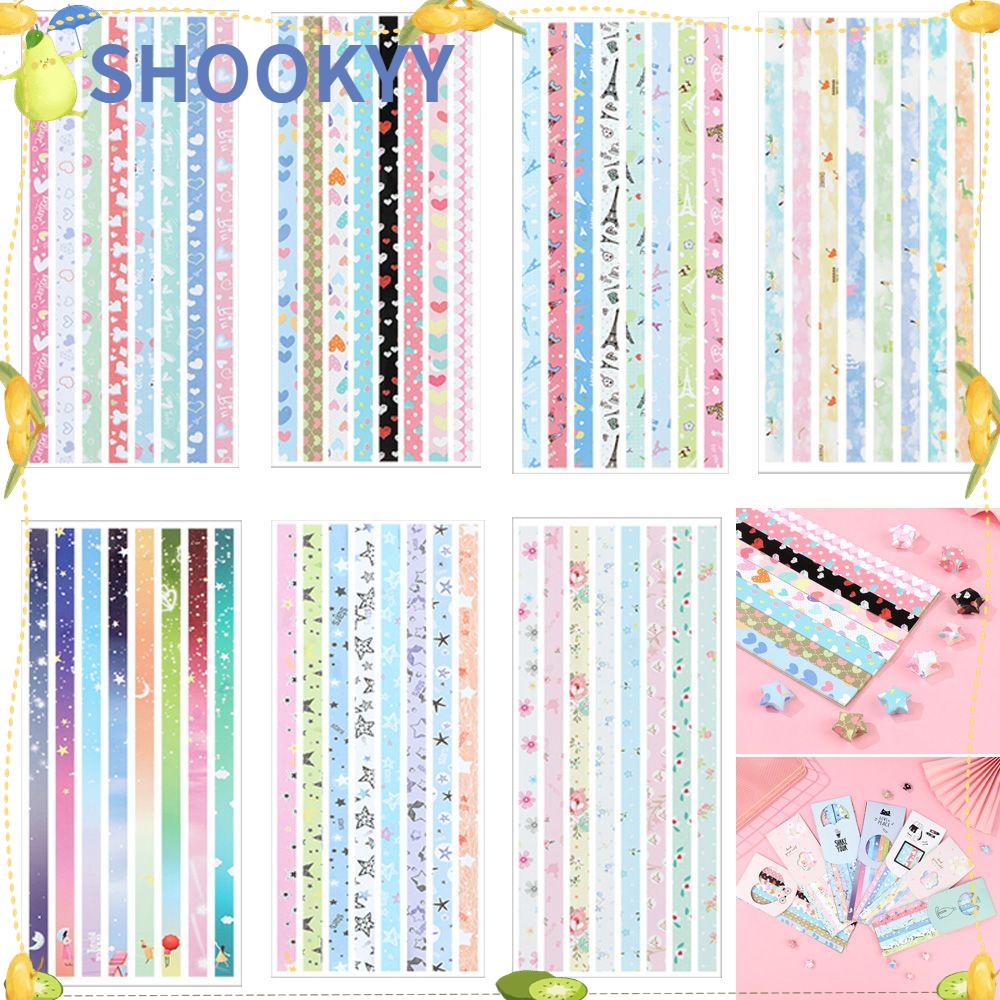 Chookyy 1set/136Pcs Kertas Strip Pereda Tekanan Anak Best Wishes DIY Kerajinan Dekorasi Rumah Origami