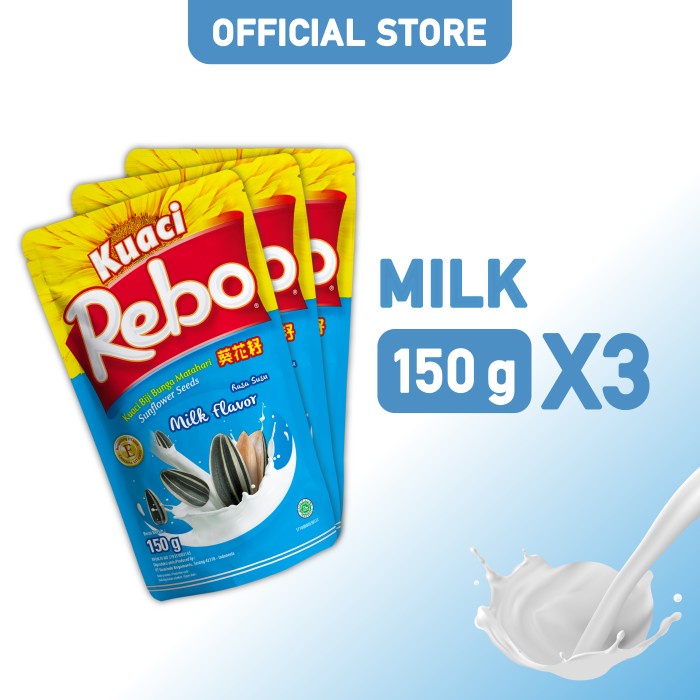 

N.E.W Rebo Kuaci Bundling 3 PCS - Varian Rasa Milk 150 Gram