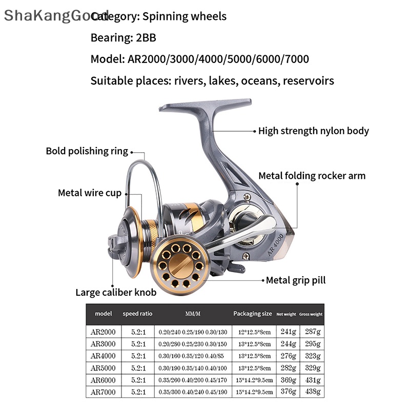 Skid Reel Gulungan Pancing stainless steel full metal cup High Speed Lure Fishing Casg Reel SKK