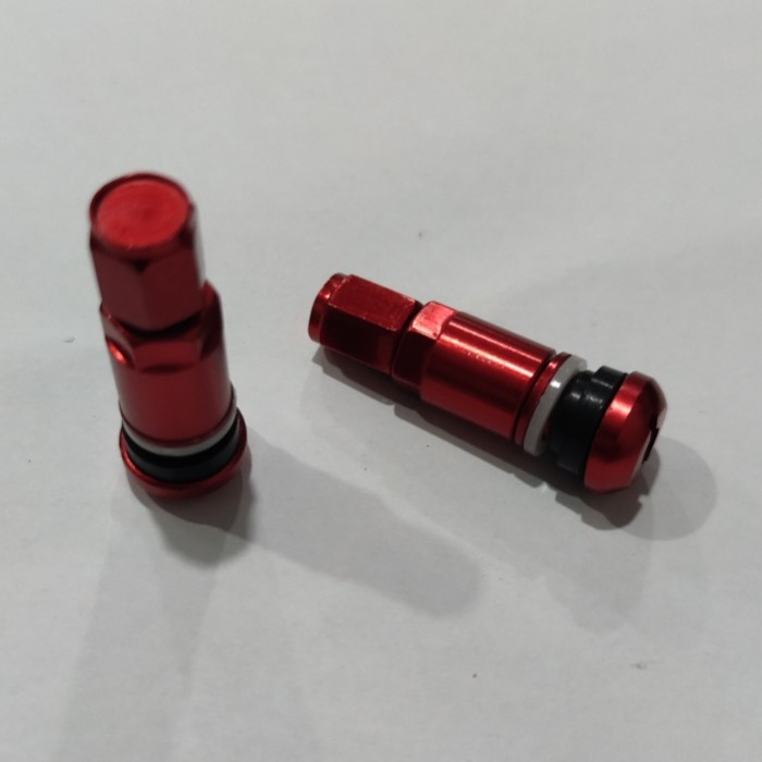 Pentil Tubeless Alloy / aluminium Warna Merah Mirip Lenso Venom 5 & 6