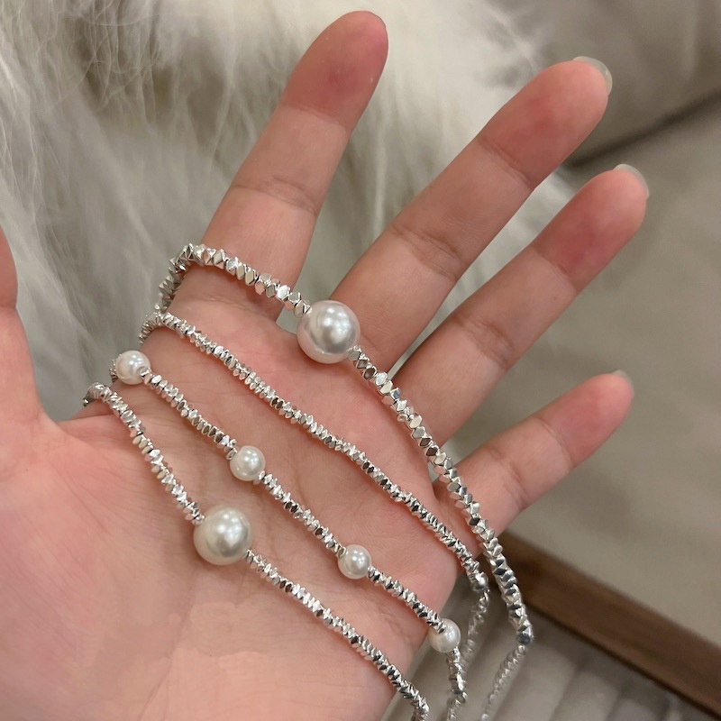 Gelang Geometris Mutiara Bahan Alloy Fashion Untuk Wanita