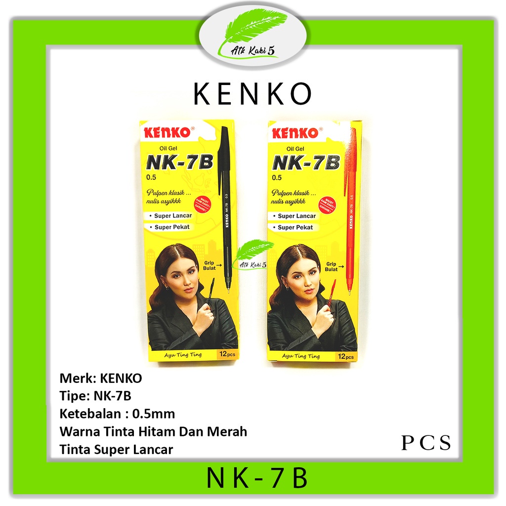 

KENKO Pulpen Oil Gel Pen NK-7B 0.5mm - Pcs