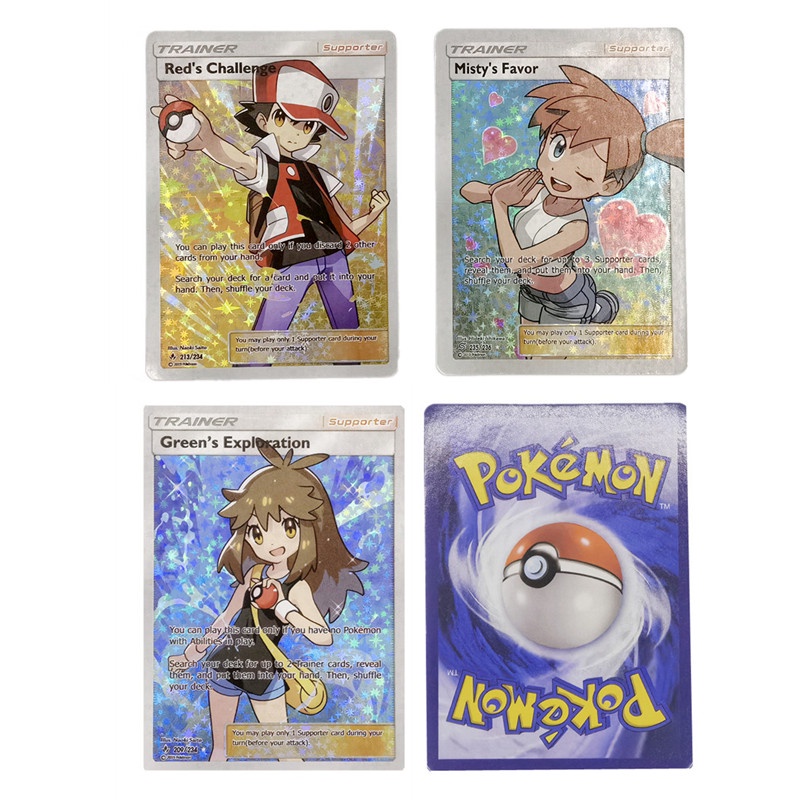 60pcs /box Kartu Pelatih Pokemon Anime Flash Star Abu Ketchum Bruno Agatha Rose Hobby Koleksi Game Spesial Cards