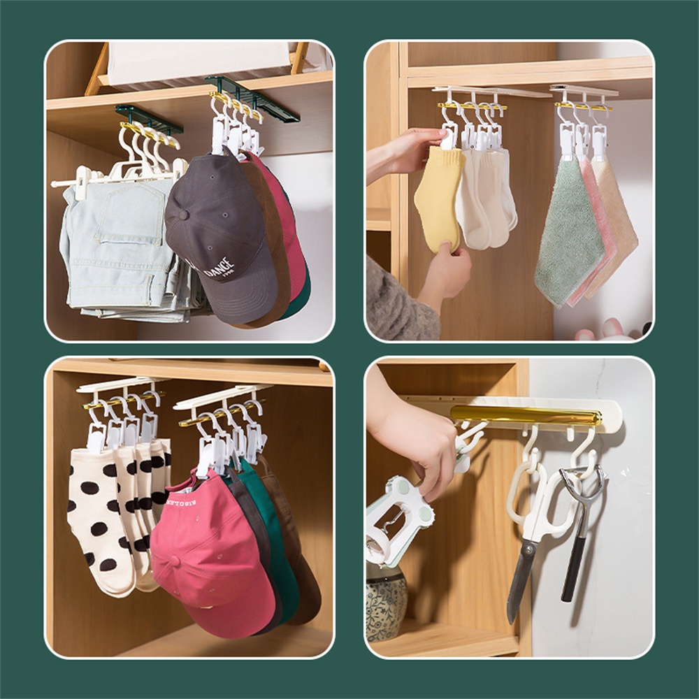 ღ Retractable Gap Hook Lemari Sepatu Lemari Gantung Rak Dinding Multifungsi 4-kait Dapur Kamar Mandi Mesin Cuci Samping Lengket hook