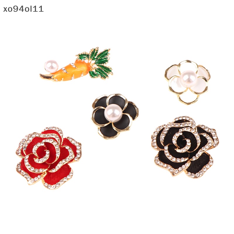 Xo 1Pc Wanita Bros Enamel Pin Merah Hitam Mawar Kerah Pin Bunga Lencana Brooch OL