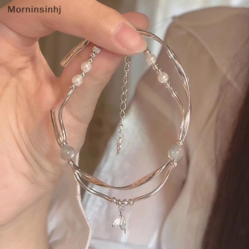 Mornin Fishtail Bracelet Female Mobius Ring Bracelet Ins Light Niche Design Moonlight Stone Bestie Gelang Angin Dingin id
