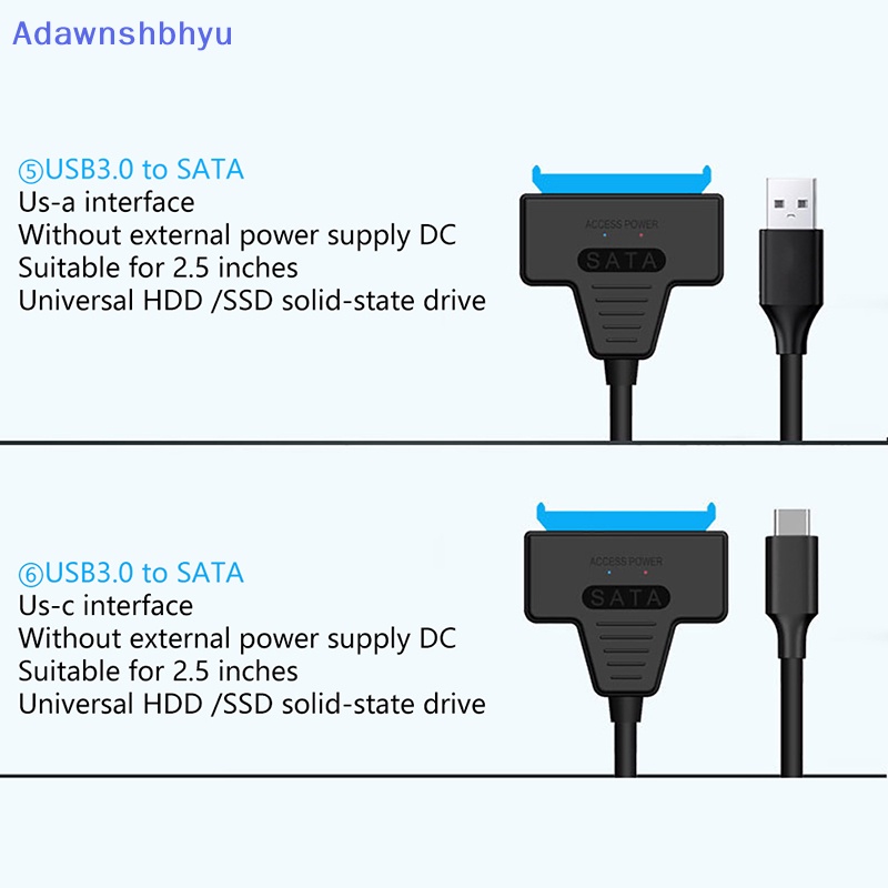 Adhyu SATA To USB 3.0 2.0/Type-C Adapter Untuk HDD Eksternal 2.5/3.5 Inch SDD Hardisk Disk Konektor Eksternal Drive Line Converter ID