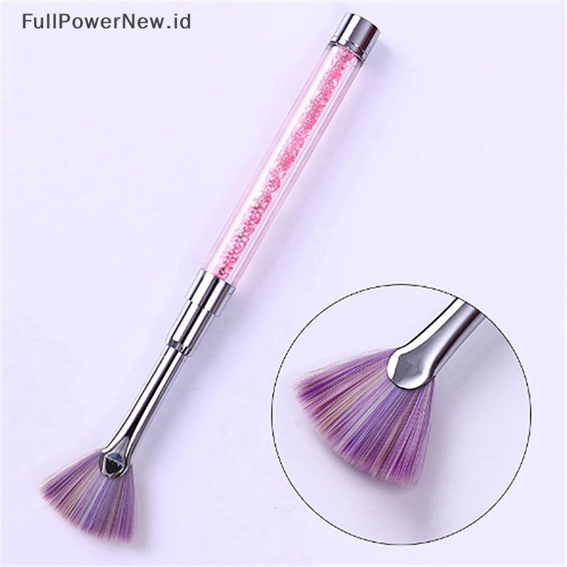 Power Fan Bentuk Gradiasi Kuku Glitter Bubuk Remover Brush Nail Art Drawing Pen Tools ID