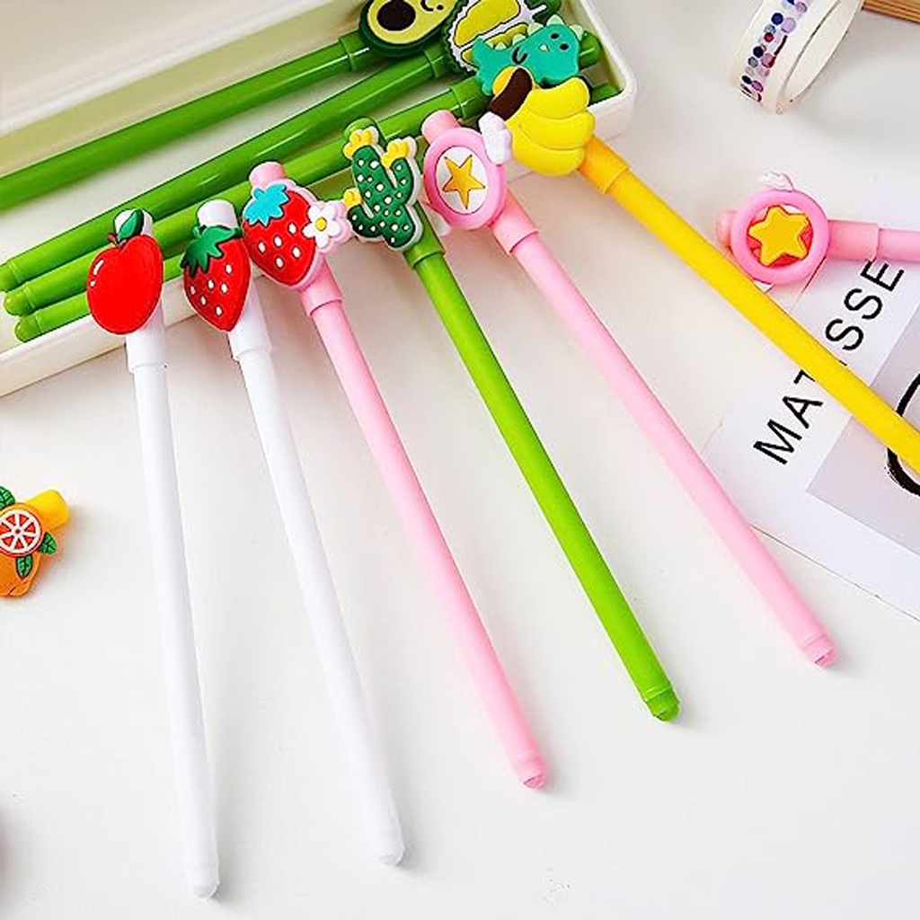 ☀ INDOLAND ☀ Pulpen Karakter Kartun Buah Pena Gel Motif Karakter Lucu Pen Cute Student Japanese S070