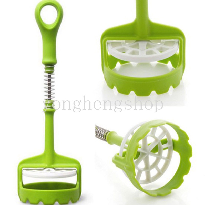 Creative Press Type Potato Masher Manual Suplemen Makanan Bayi Sayur Buah Bawang Putih Penghancur Kentang Mud Pusher Ricer Dapur Gadget Warna Random