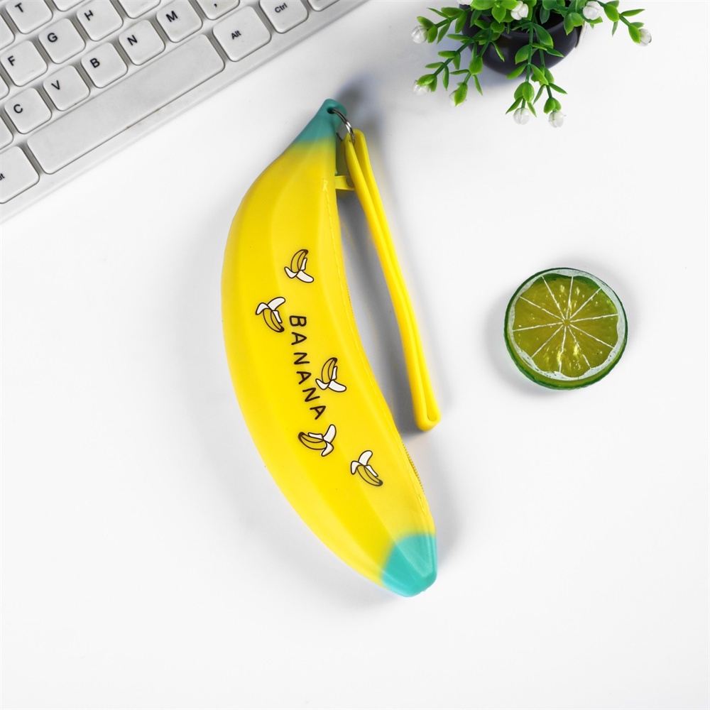 ღ Tas Pensil Alat Tulis Lucu Simulasi Buah Sayur Tempat Pensil Silikon Kreatif Siswa Tas Uang Kecil Kotak Pensil Kotak Kunci Hadiah Siswa