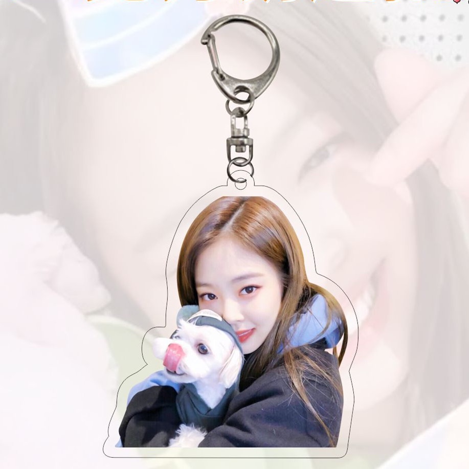 1pc Gantungan Kunci Akrilik Jennie Black Pink Kim Jennie Key Ring Gantung