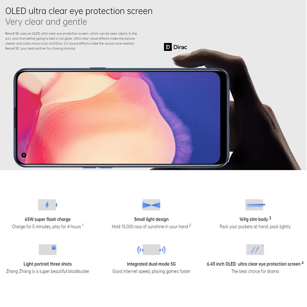 HP OPPO Reno4SE  RAM 8/256GB 48MP+32MP