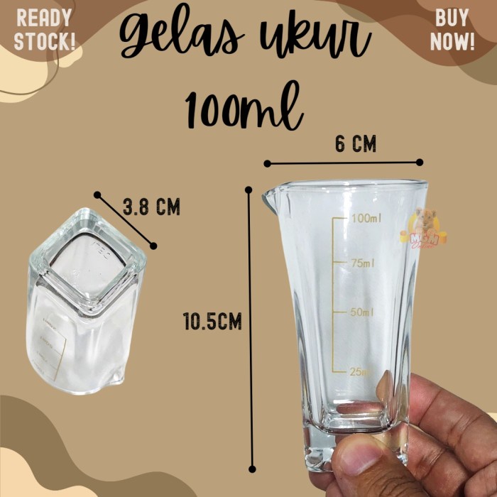 gelas Ukur kaca 100ml gelas takar 0.1L Takaran mini bubble tea gula