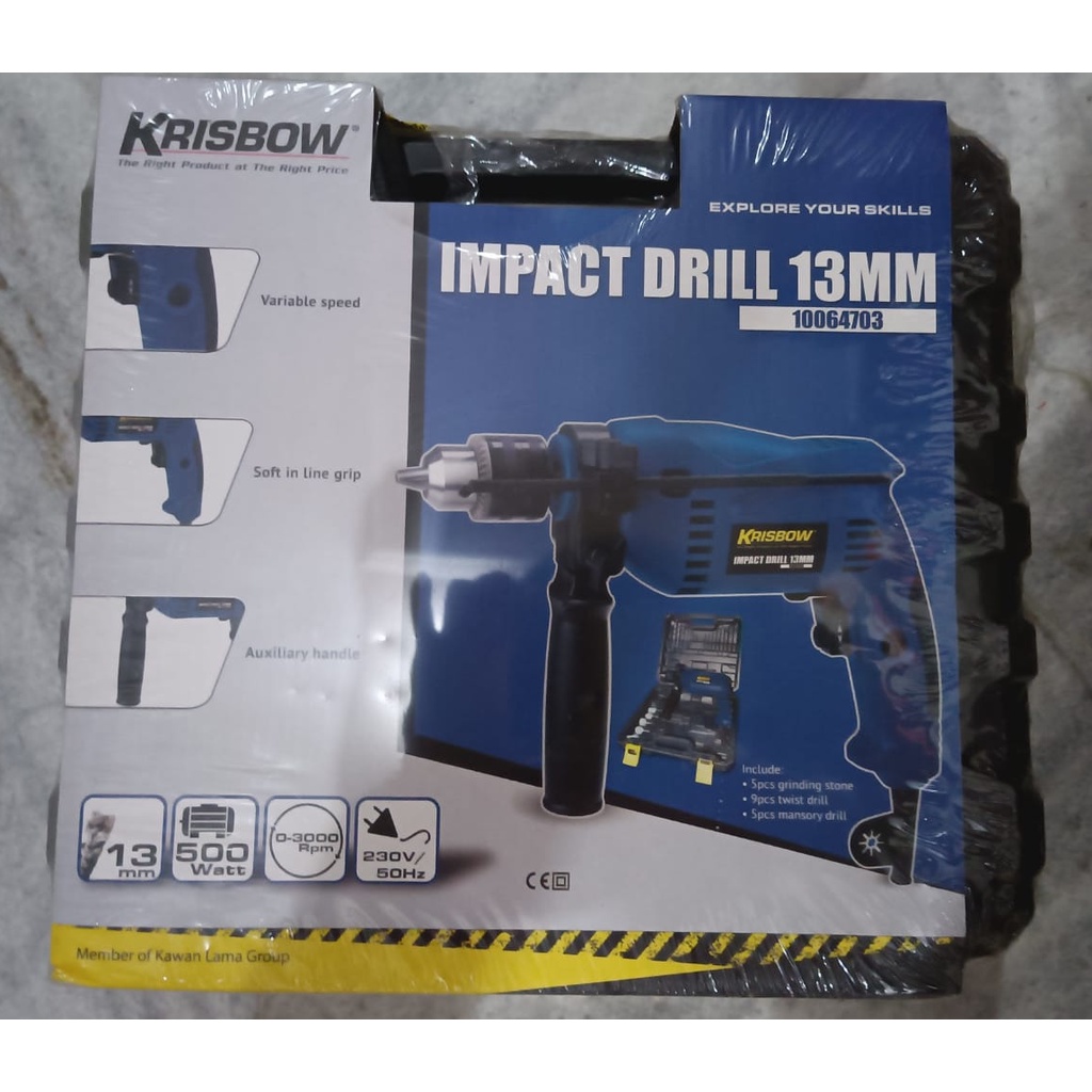 KRISBOW IMPACT DRILL 13MM 10064703 ALAT BOR BETON/BESI/TEMBOK/KAYU