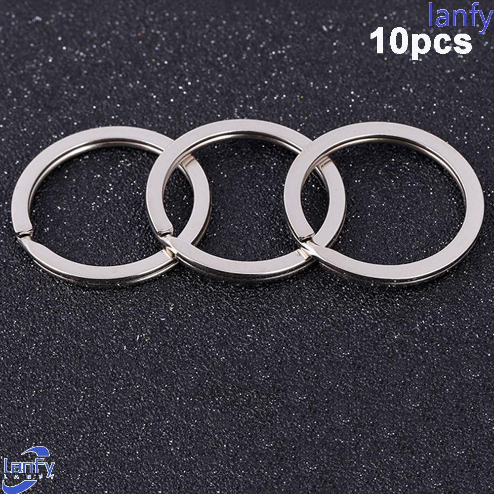 Lanfy Kunci Ring 10PCS 30mm Plating Logam Tahan Lama Split Gantungan Kunci Aksesoris