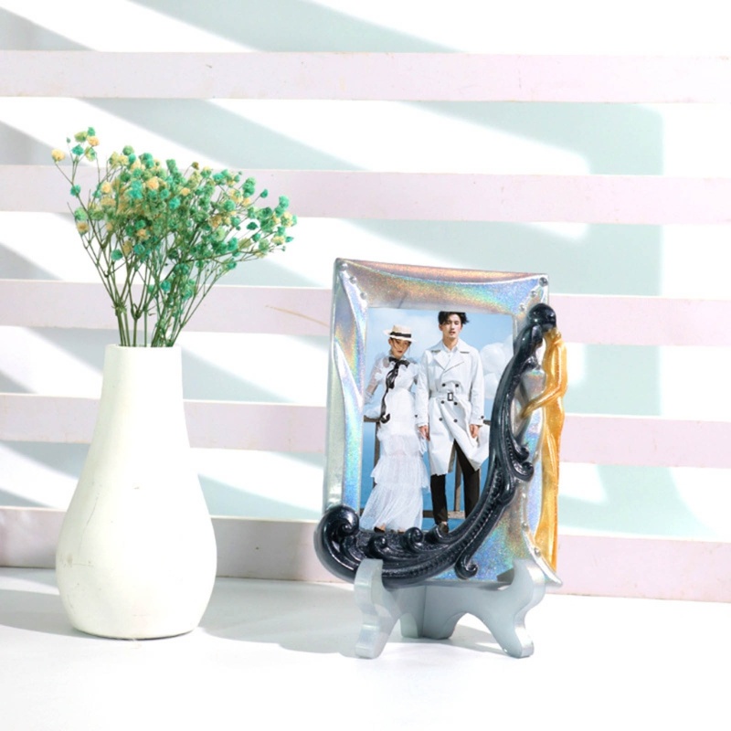 Siy Rectangle Photo Frame Mold Holder Casting Cetakan Meja Penyimpanan Stand Mold Epoxy Resin Gambar Bingkai Display Stand Mo