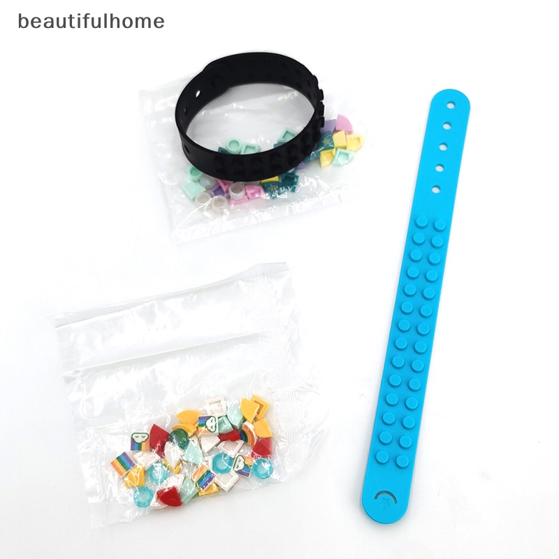 {beautifulhome} Kreatif DIY Dots Bricks Anak-Anak Gelang Gelang Adjustable Panjang Blok Keren.