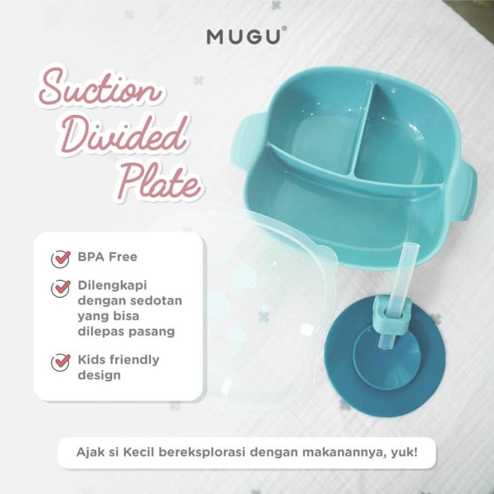 Mugu Suction Divided Plate - Piring Makan Anak Sekat Anti Tumpah