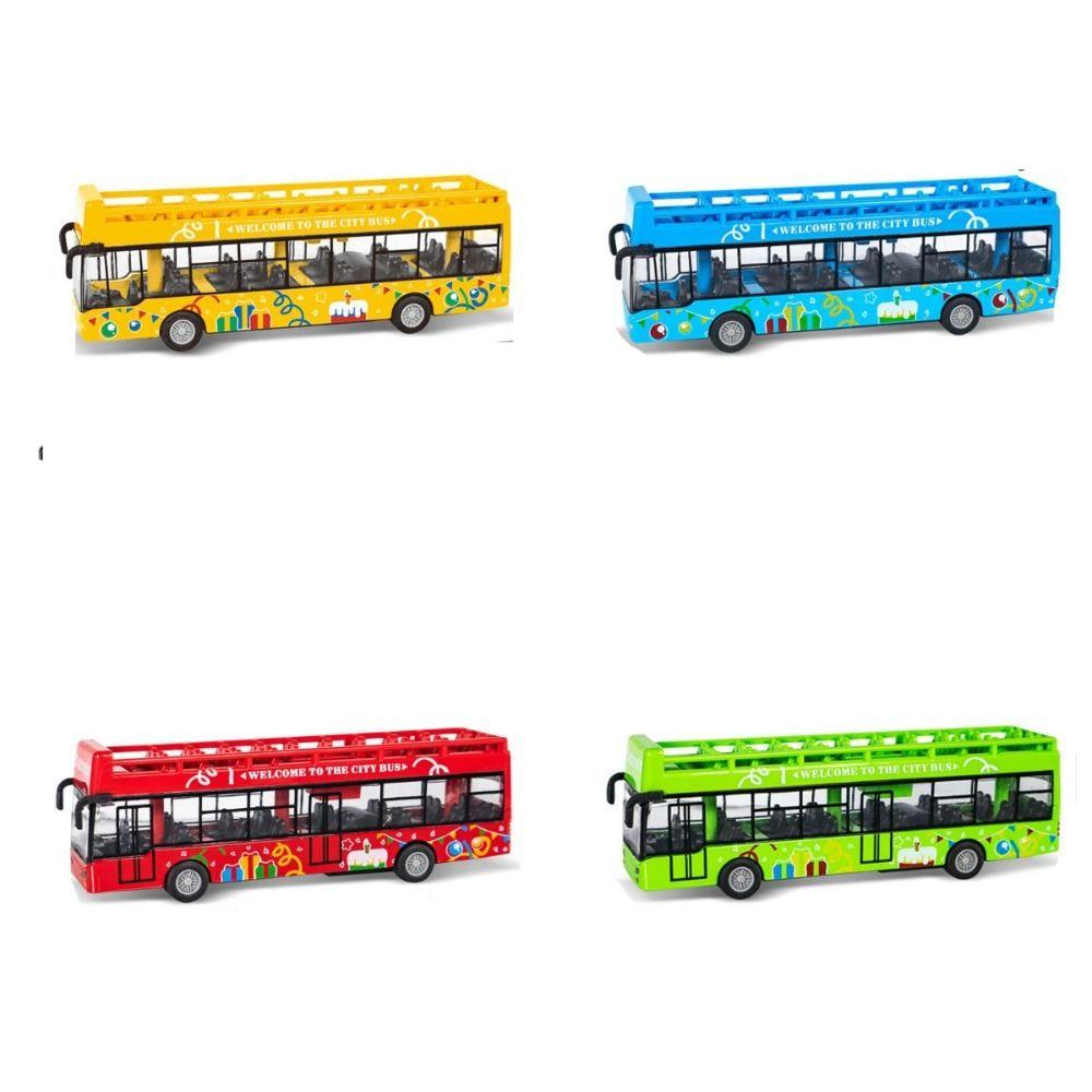 Needway Double Decker Bus Model Bus Mainan Mobil Mainan Edukasi ABS 4roda Mobil Indah Model Bus Model Mainan Untuk Balita Anak