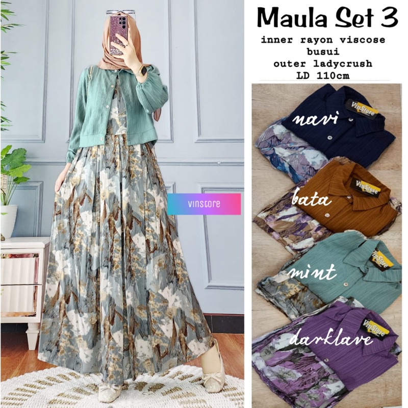 MAULA • BRIKA SET ORI VINSTORE | Setelan inner+outer