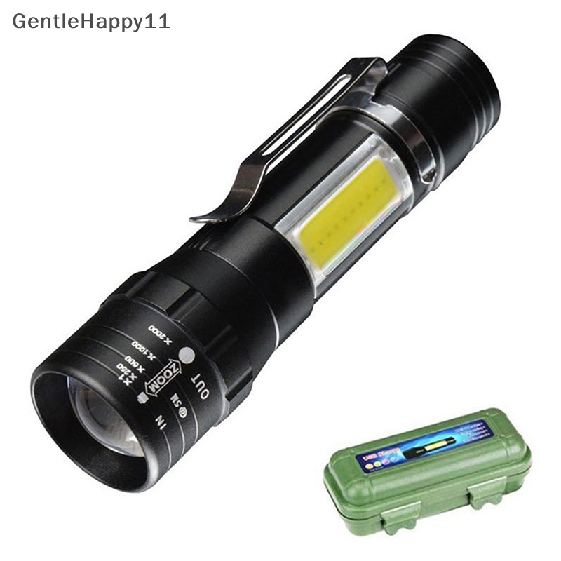 Gentlehappy Mini Torch LED Rechargeable Senter Portable USB Charging Flashlight Camping Tinggi Tahan Air Jarak Jauh Lentera id