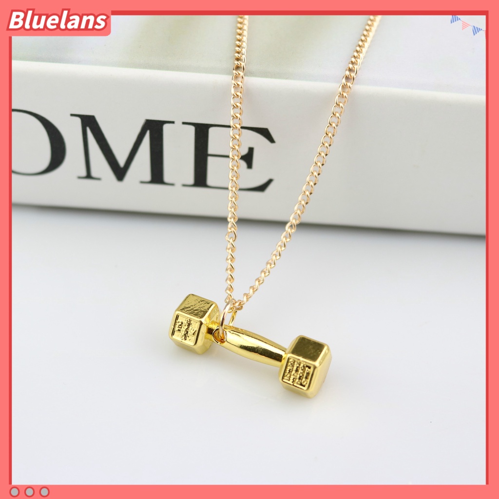 [BLS] Fitness Dumbbell Necklace Pria Kalung Kepribadian Wanita Barbel Aksesoris