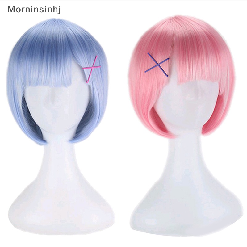 Mornin REM Cosplay Wig Atau RAM Cosplay Wig Re:Zero Starg Life In Another World Costume Play Kostum Halloween id