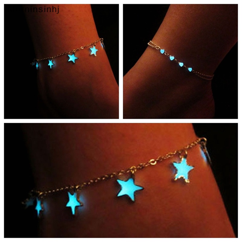 Mornin Glow In The Dark Chain Anklet Gelang Kaki Barefoot Sandal Perhiasan Kaki Pantai id