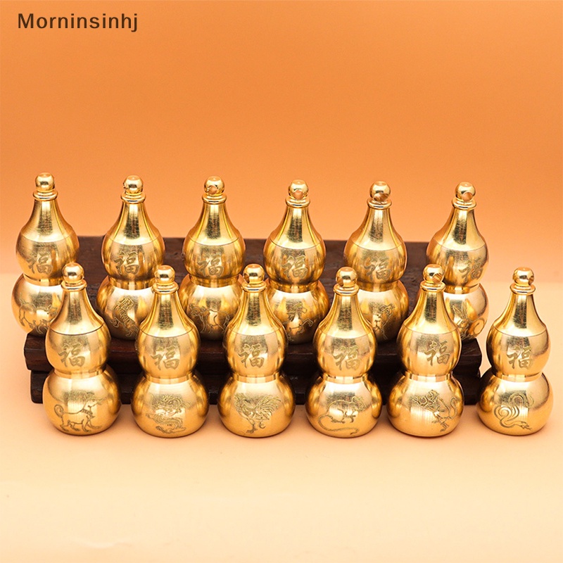 Mornin Good Luck Dekorasi Ornamen Rumah Zodiak Cina Labu Wadah Botol Obat Case Perhiasan Gantungan Kunci Gantung Hollow Labu Liontin id