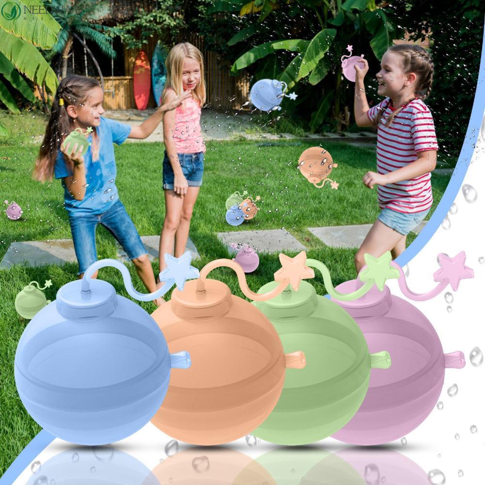 NEEDWAY Splash Bola Air Hamburger Reusable Pantai Kolam Renang Mainan Musim Panas Mainan Bentuk Bulat Anak-Anak Balon Air