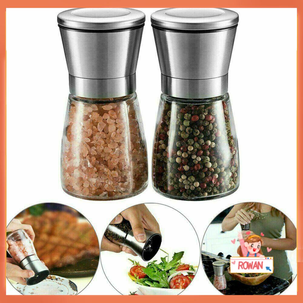 R-FLOWER Pepper Grinder ABS Kaca Gadget Stainless Steel Salt Mill